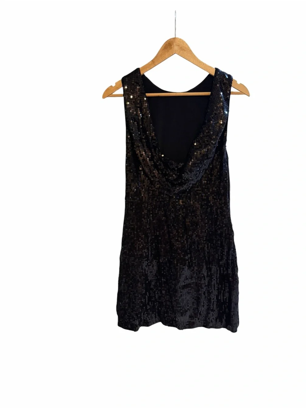 Alice + Olivia Black Sequin Shift Mini Dress